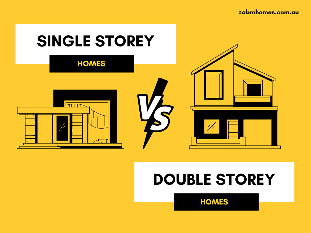 Image of houses showing comparison of Single Storey and Double Storey at ABM Homes