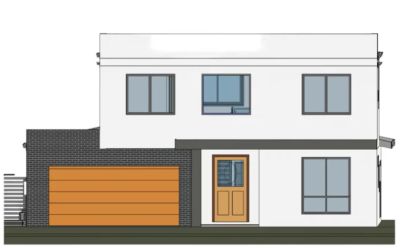 3d image of yellow and white house in ABM Homes at whitlam